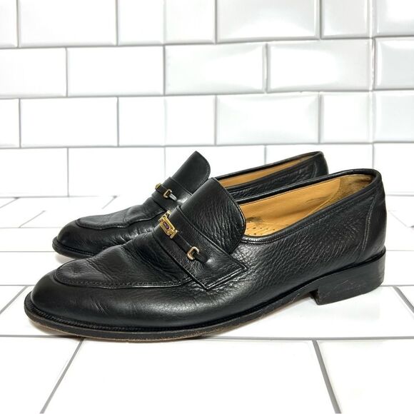 Bally Other - Bally Loafers Men’s Dress Shoes Black Leather Slip On’s Size 8